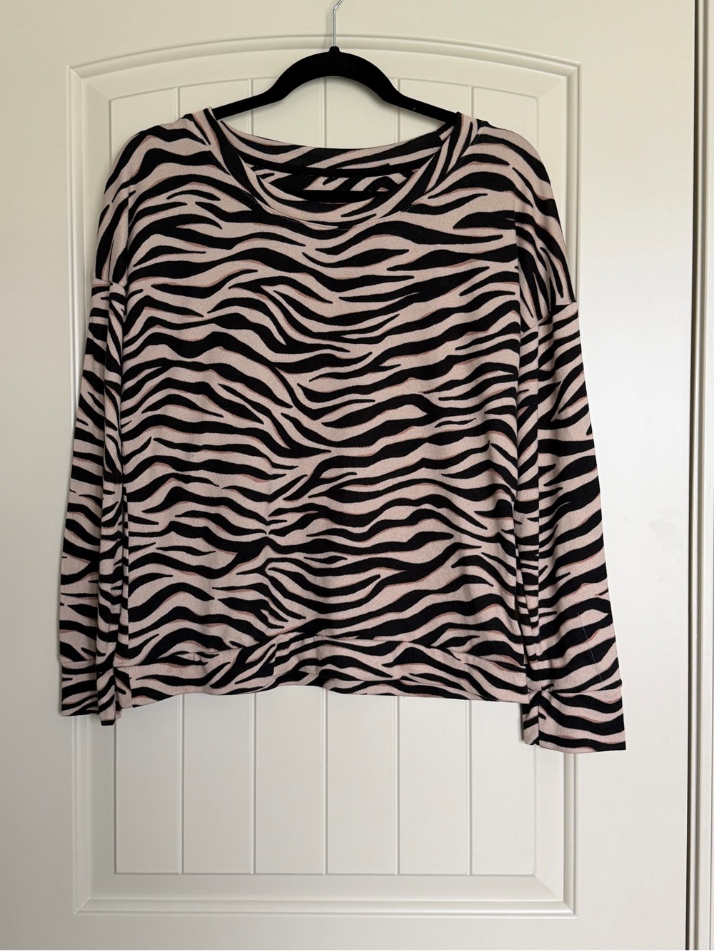 kate spade Pink and Black Zebra Stripe Long Sleeve Top